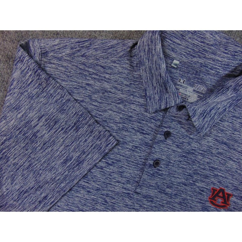 Auburn Tigers Shirt Mens‎ XLHeather Blue Golf Under Armour  HeatGear Polo